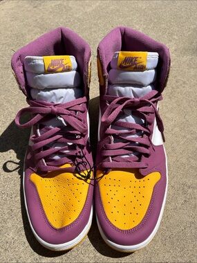 Size 15 Nike High-Top Sneakers in Purple & Yellow